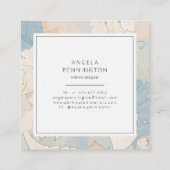 ヴィンテージエレガント花柄シックなパステルブラウン スクエア名刺 (裏面)