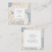 ヴィンテージエレガント花柄シックなパステルブラウン スクエア名刺 (正面/裏面)