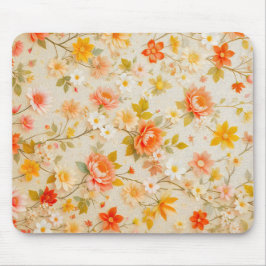 ヴィンテージエレガント花柄デザイン マウスパッド