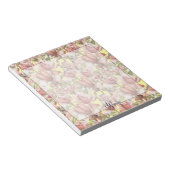 ヴィンテージエレガント花柄ライトイエロー ノートパッド (アングル)