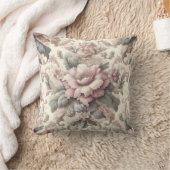 ヴィンテージエレガント花柄 クッション (ブランケット)