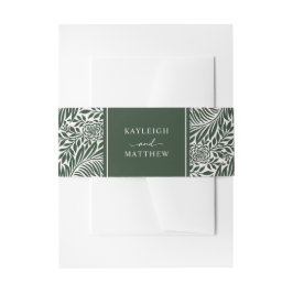 ヴィンテージエレガント花柄 |グリーン結婚ズ 招待状ベリーバンド