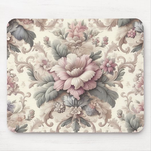 ヴィンテージエレガント花柄 マウスパッド (正面)