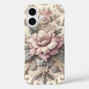 ヴィンテージエレガント花柄 iPhone 16ケース