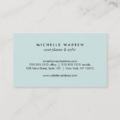 ヴィンテージエレガント花模様オンロビンズエッグブルー 名刺 (裏面)