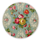 ヴィンテージエレガント花 セラミックノブ (正面)