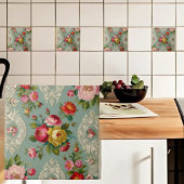 ヴィンテージエレガント花 タイル