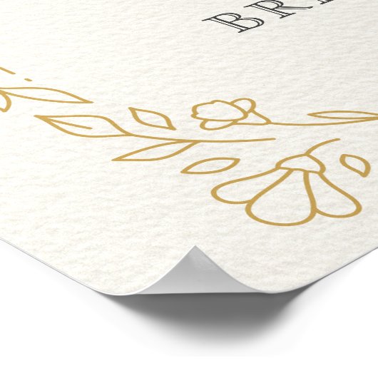 ヴィンテージエレガント茶パーティーブライダルシャワー標識 ポスター (角)