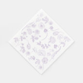 ヴィンテージエレガント薄紫ラベンダーフローラ園 スタンダードランチョンナプキン (角)
