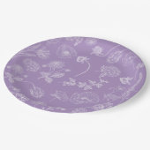 ヴィンテージエレガント薄紫ラベンダーフローラ園 ペーパープレート (アングル)