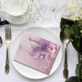 ヴィンテージエレガント薄紫紫フローラ写真RSVP オールインワン招待状