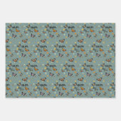 ヴィンテージエレガント蝶&スターズハッピーニューイヤー ラッピングペーパーシート (正面3)