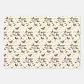 ヴィンテージエレガント蝶&スターズハッピーニューイヤー ラッピングペーパーシート (正面2)