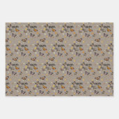 ヴィンテージエレガント蝶&スターズハッピーニューイヤー ラッピングペーパーシート (正面)