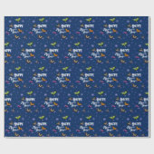 ヴィンテージエレガント蝶&スターズハッピーニューイヤー ラッピングペーパー (フラット)