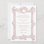 ヴィンテージエレガント装飾用フレ結婚ーム 招待状 (正面)