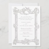 ヴィンテージエレガント装飾用フレ結婚ーム 招待状 (正面)