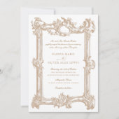 ヴィンテージエレガント装飾用フレ結婚ーム 招待状 (正面)