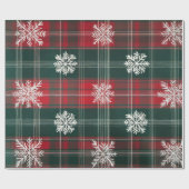 ヴィンテージエレガント赤と緑の雪 ラッピングペーパー (フラット)