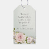 ヴィンテージエレガント赤面バラフローラ結婚の ギフトタグ (裏面)