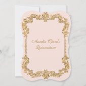 ヴィンテージエレガント赤面ピンク金ゴールドティアラキンセアニェラ 招待状 (裏面)