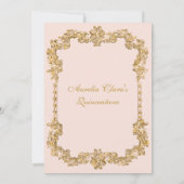 ヴィンテージエレガント赤面ピンク金ゴールドティアラキンセアニェラ 招待状 (裏面)