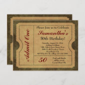 ヴィンテージエレガント金ゴールドが1つ50番目の誕生日/パーティーを許可 招待状 (正面/裏面)