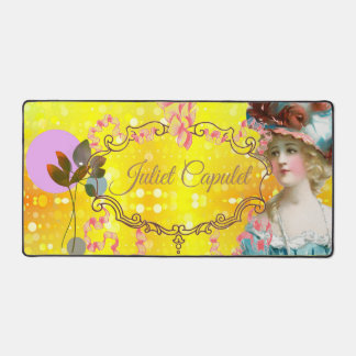 ヴィンテージエレガント金ゴールドとピンク デスクマット