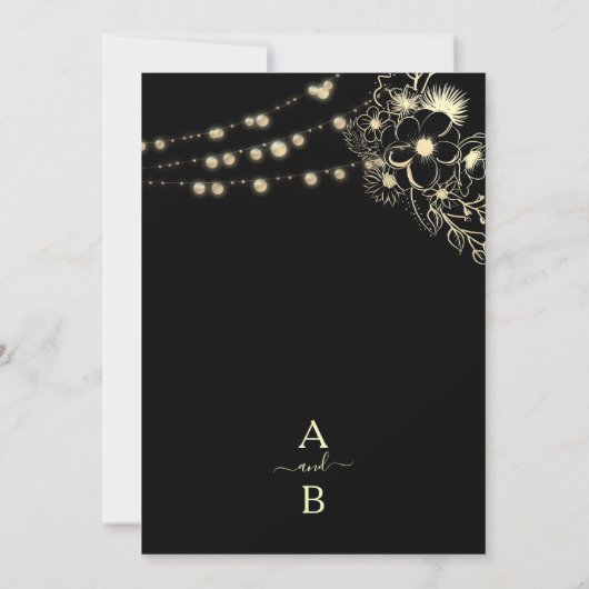 ヴィンテージエレガント金ゴールドとブラック結婚ズ 招待状 (裏面)