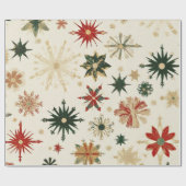 ヴィンテージエレガント金ゴールドの雪片パターン ラッピングペーパー (フラット)