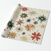 ヴィンテージエレガント金ゴールドの雪片パターン ラッピングペーパー (アンロールド)