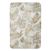 ヴィンテージエレガント金ゴールドは大理石でスクロフェイクール バスマット (正面縦)