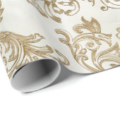 ヴィンテージエレガント金ゴールドは大理石でスクロフェイクール ラッピングペーパー (ロールコーナー)