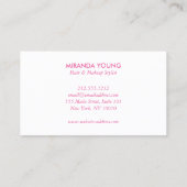 ヴィンテージエレガント金ゴールドエンブレムピンクストライプ美しい 名刺 (裏面)