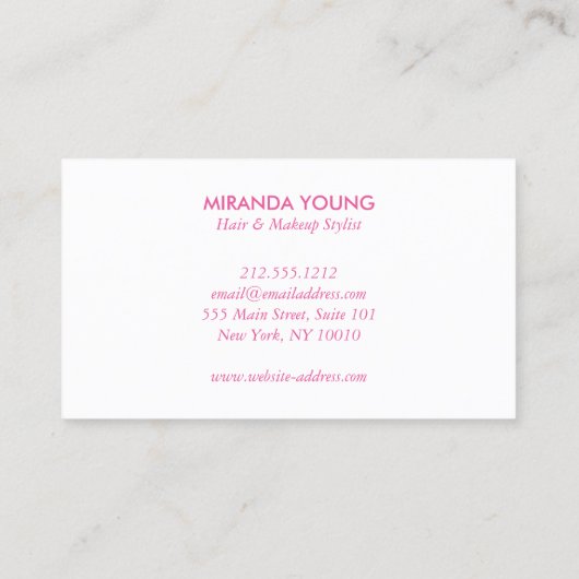 ヴィンテージエレガント金ゴールドエンブレムピンクストライプ美しい 名刺 (裏面)