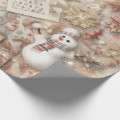 ヴィンテージエレガント金ゴールドグリッタークリスマスエレメント ラッピングペーパー (角)