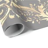 ヴィンテージエレガント金ゴールドグレーダマスクパターン ラッピングペーパー (ロールコーナー)