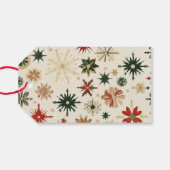 ヴィンテージエレガント金ゴールドスノーフレークスフォトホリデー ギフトタグ (裏面横)