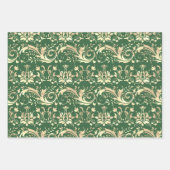 ヴィンテージエレガント金ゴールドダマスクパターン ラッピングペーパーシート (正面2)