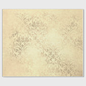 ヴィンテージエレガント金ゴールドダマスクパターン ラッピングペーパー (フラット)