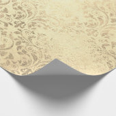 ヴィンテージエレガント金ゴールドダマスクパターン ラッピングペーパー (角)