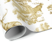 ヴィンテージエレガント金ゴールドディアーキツネハレカントリートワール ラッピングペーパー (ロールコーナー)