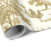 ヴィンテージエレガント金ゴールドディアーキツネハレカントリートワール ラッピングペーパー (ロールコーナー)