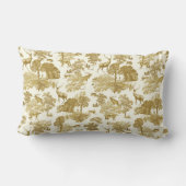 ヴィンテージエレガント金ゴールドディアーキツネハレカントリートワール ランバークッション (裏面)