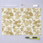 ヴィンテージエレガント金ゴールドディアーキツネハレカントリートワール 薄葉紙 (クラフト)