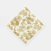 ヴィンテージエレガント金ゴールドトイレディアーキツネウッドランド スタンダードランチョンナプキン (角)