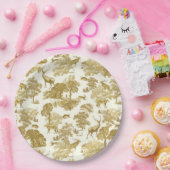 ヴィンテージエレガント金ゴールドトイレディアーキツネウッドランド ペーパープレート (パーティー)