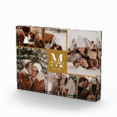 ヴィンテージエレガント金ゴールドファミリーフォトコラージュキープサケ フォトブロック (右)