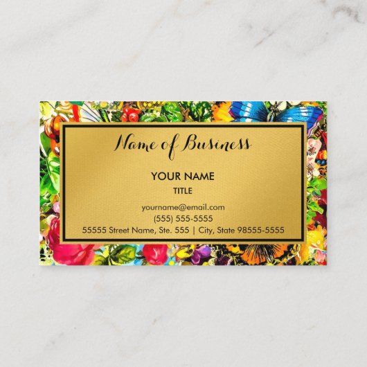 ヴィンテージエレガント金ゴールドフェイクイベントプランナー 名刺 (裏面)