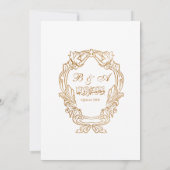 ヴィンテージエレガント金ゴールドフレーム2結婚イスラム 招待状 (裏面)